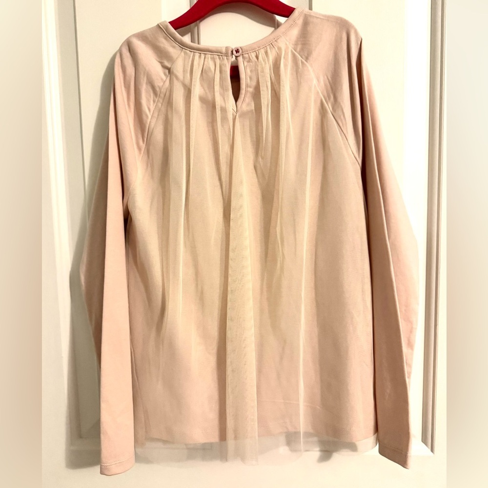Mini Boden Embellished Tulle Overlay
LS Tee in Blush, Colorful Pom Pom Accents - Picture 6 of 7